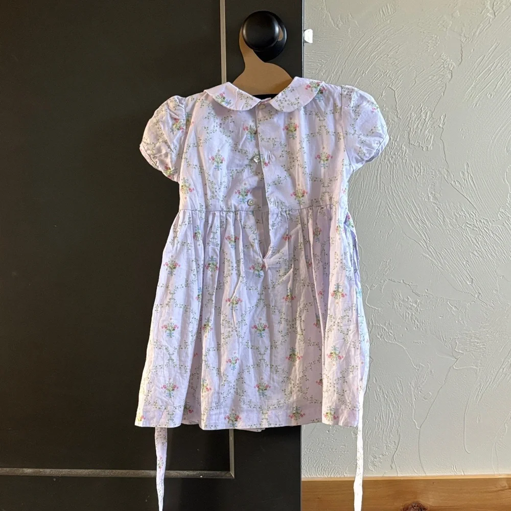 Hill House Hime purple and  White Floral Kids  smocked Dress - Picture 3 of 4